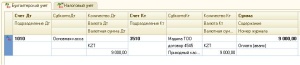 Оплата товара по предоплате и формирование проводки Дт 1010 (1030) Кт 3510 в платежном документе